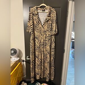 ASOS Curve Animal Print Long Sleeve Dress